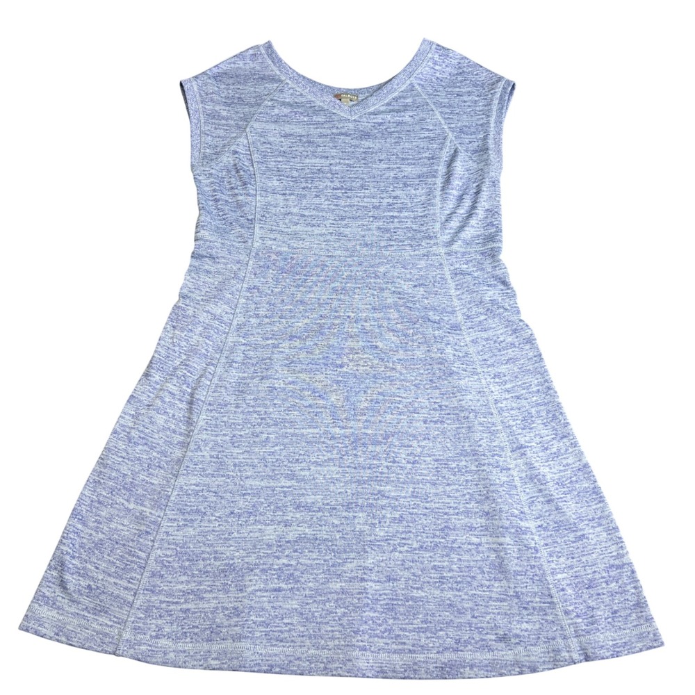 Talbots T by Talbots Blue Space Dye V-Neck Activewear A-Line Dress Womens Medium